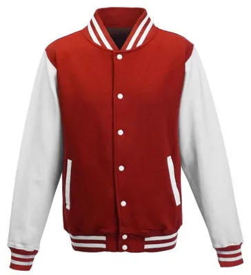 Produktbild von Awdis - Varsity-Jacke (US-College-Stil) für Herren/Damen Uni LT1881 (S) (Feuerrot/Weiß)
