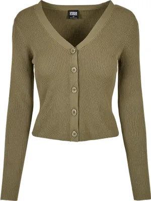 Produktbild von Urban Classics Ladies - Short Rib Knit Cardigan khaki - XS