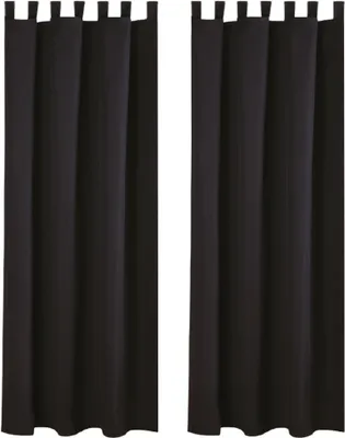 Obrázek produktu pro 2x záclona Ellen loops vč. poutek a háčků (černá), rozměr: 140x145cm