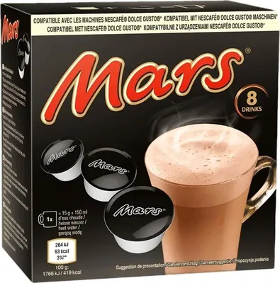 Produktbild von Heiße Schokolade Kapseln kompatibel mit NESCAFÉ® Dolce Gusto® Mars, 8 Stk.