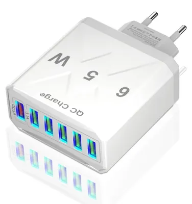 Productafbeelding van DrPhone MultiCharge Pro - 6 in 1 Oplaadadapter - 5 USB 3.1A-poorten en 1 USB QC