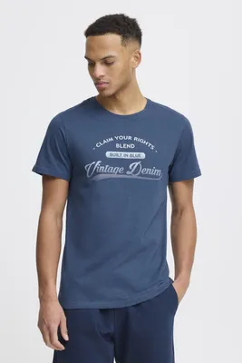 Produktbild von BLEND BHPillo Herren T-Shirt Kurzarm Shirt mit Print Rundhals-Ausschnitt Baumwollmischung Regular fit