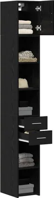 Image de Armoire de rangement 2 pcs Chêne noir 30 x 42,5 x 225 cm