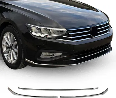 Zdjęcie produktu dla Listwy grilla zderzaki do VW Passat 2019-2025 stal nierdzewna chrom 3szt
