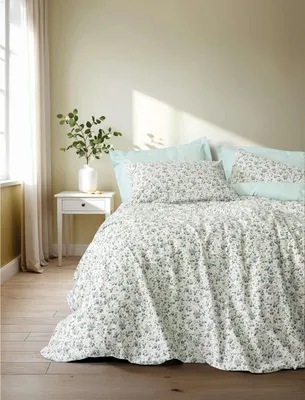 Obrázok produktu pre L'Essentiel Linge de Maison, luxusná súprava posteľnej bielizne z ranforce (2-dielna), mätová, 200 x 200 cm | 100 % bavlna, prateľná v práčke na 40 °C, s gombíkovým zapínaním | Elegantný dizajn pre vašu spálňu.