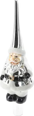 Obrázok produktu pre Sklenená ozdoba na vianočný stromček 28 cm strieborná - ozdoba na stromček Father Christmas