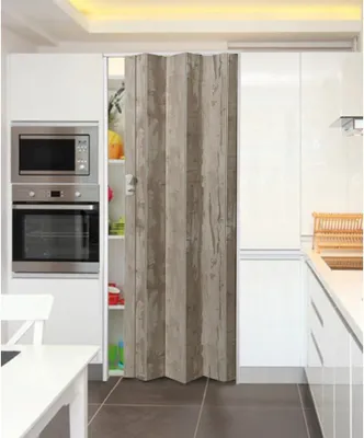 Produktbild von Falttür Modell 2 cabane nature 84x205cm Schiebetür Lamellentür Nischentür aus Kunststoff Faltwand