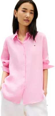 Produktbild von Tommy Hilfiger Women's ESS Linen Relaxed Ls Shirt WW0WW44679, Pink, 44