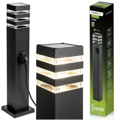 Zdjęcie produktu dla Lampa Ogrodowa Słupek Zewnętrzny Stojący E27 LED z Gniazdem TAXUS 2 80cm LUMILED