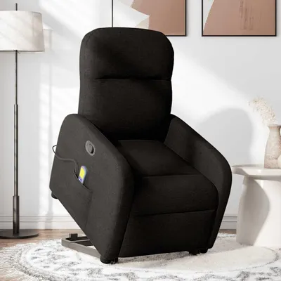 Produktbild von vidaXL Massagesessel mit Aufstehhilfe Schwarz Stoff