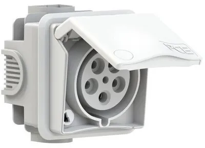 Produktbild von Unterputzsteckdose 32A 5P 400V weiß IP44 DESIGN 895-6V
