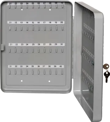 Produktbild von Schlüsselkassette Stahlblech 160x80x200mm für 30 Schlüssel lichtgrau Packung mit 16 Stück