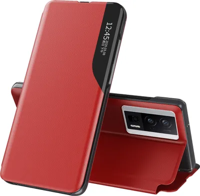 Produktbild von Dünn Flip Stand Cover Kunstleder Schutzhülle für Xiaomi Poco F5 Pro/Redmi K60/K60 Pro Rot