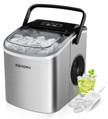 Eiswürfelmaschine, 9 Stück in 6 Min., 12 kg/Tag, Edelstahl, selbstreinigend