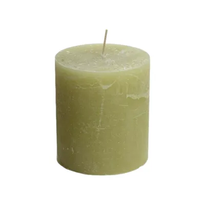 Productafbeelding van Rustieke Lys: Rustieke stompkaars – Peergroen – 10 x 11 cm