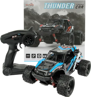 Produktbild von FunTomia Maximum RC | 2,4 GHz Monster Truck | Ferngesteuertes Auto | 36 km/h schnell | Lipo Power | RC Auto Farbe blau - 2452