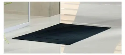 Produktbild von Duschvorleger 50 x 70 cm in Schwarz mit Rahmenborte aus 100% Baumwolle