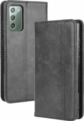 Produktbild von Samsung Galaxy S20 FE Hülle - Coverup Vintage Style Klapphülle - Schwarz