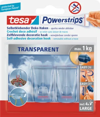 Immagine prodotto di tesa Powerstrips trasparente Deco Haken Grande