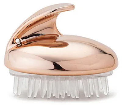 Immagine prodotto di Spazzola per capelli in morbido silicone, rimovibile, pulizia profonda, riduce la forfora, massaggio del cuoio capelluto, oro rosa