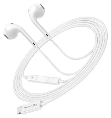 Produktbild von Mayaxess, USB-C Kabelkopfhörer mit Mikrofon für Galaxy S20, Weiß