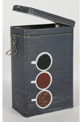 Image de 12 pièces boîte à café en métal 12x8x19cm gris avec fermeture à clip récipient cuisine