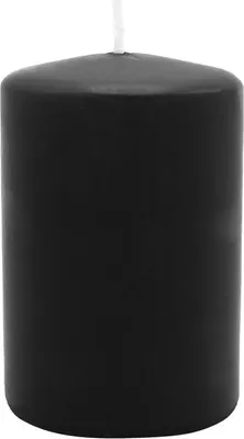 Produktbild von Stumpenkerze aus Paraffin, Schwarz, WENZEL, 80/60 mm, Brenndauer ca. 22h, selbstverlöschend