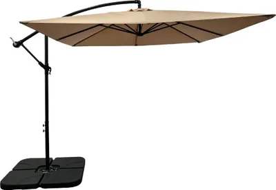 Produktbild von Ampelschirm Sorrento | Seitenmast-Sonnenschirm 2,5 x 2,5 m | Taupe