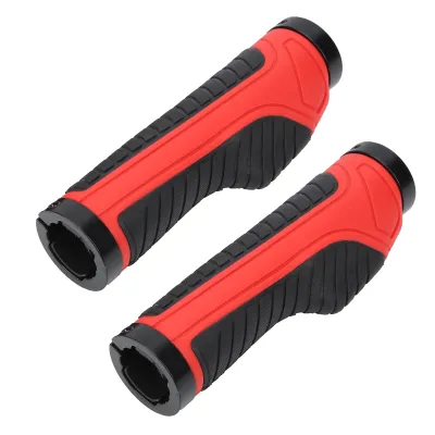 Image de Poignées de guidon,Poignées de vélo,Poignées de vélo à double verrouillage,Poignées de vélo antidérapantes,Poignées de guidon en caoutchouc,Poignées de guidon de vélo