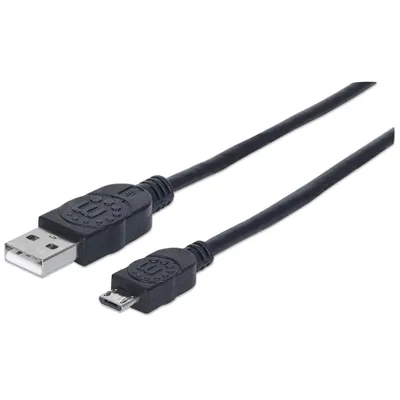 Imagen del producto de Manhattan 325684, 3 metros, USB A, Micro-USB B, USB 2.0, Conector macho/macho, Color