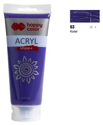 Zdjęcie produktu dla Farba akrylowa Studio 200 ml fiolet Happy Color