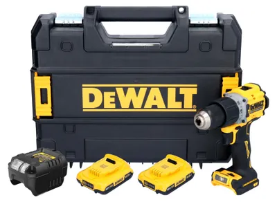 Obrázek produktu pro Akumulátorová příklepová vrtačka DeWalt DCD 805 D2T 18 V 90 Nm bez kartáčů + 2x akumulátor 2,0 Ah + nabíječka + TSTAK