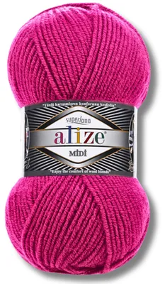 Obrázek produktu pro Alize 1x 100g příze Superlana Midi, jednobarevná, vhodná pro háčkování a pletení (149)