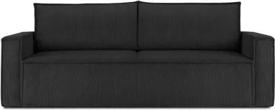 Produktbild von KONSIMO Schlafsofa in Pet Friendly Cord-Stoff mit Armlehnen "NAPI", Schwarz, Cordstoff, Loft, 228x89x101 cm