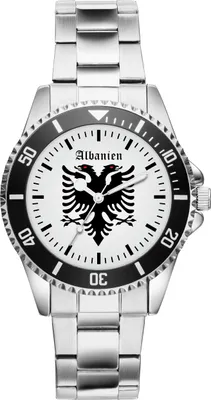 Produktbild von KIESENBERG Herrenuhr Armbanduhr Albanien Geschenk Fan Artikel Zubehör Fanartikel Analog Quartz Uhr 1173