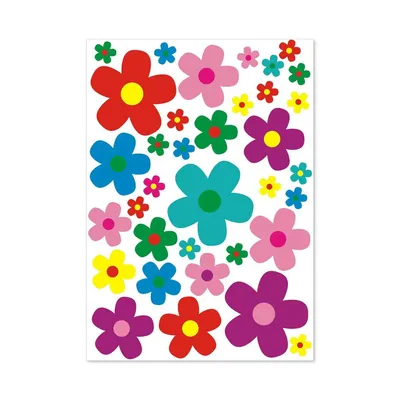Produktbild von Aufkleber-Set Blumen 35 Blümchen I mehrfarbig bunt I Flower-Power Sticker für Roller Fahrrad Notebook Laptop Handy Auto-Aufkleber I wetterfest I kfz_156