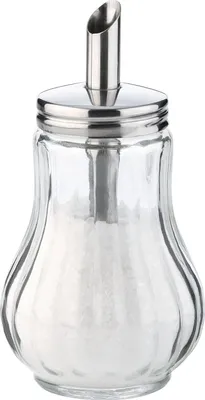 Produktbild von Zuckerdosierer aus Glas - 150 ml - Edelstahldeckel - Perfekt für Zucker