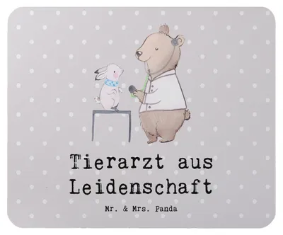 Produktbild von Mr. & Mrs. Panda Mauspad Tierarzt Leidenschaft - Grau Pastell - Geschenk, Mousepad, pc, Mouse Pad, mousematte, laptop