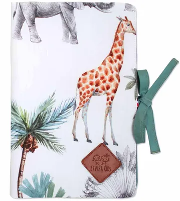Productafbeelding van Gepersonaliseerde omslag voor een schrift, safari-thema - 17 x 23 cm - Meerdere kleuren | van SEVIRA KIDS