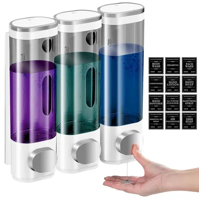 Image de Omgoods - Support mural avec 3 compartiments pour distributeur de savon