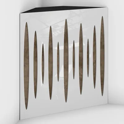 Imagen del producto de Juego de 4 trampas para esquinas, modelo Pulse-F, tapizadas en terciopelo, de 50x50x10 cm, color blanco/beige