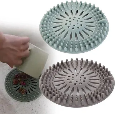 Obrázok produktu pre Silikónový filter na vlasy, sitko do odtoku, modro-sivý, 2 ks