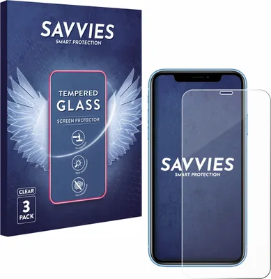 Produktbild von 3x Savvies Schutzglas für Apple iPhone XR / 11 Displayschutz 9H Glas klar transparent