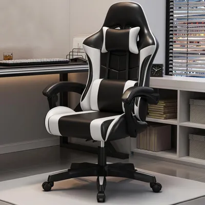 Image de Chaise de jeu Chaise d'ordinateur pivotante Chaise esport Chaise de bureau réglable en hauteur Chaise ergonomique Chaise de bureau noire【YXY7008-HEI】