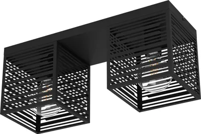 Produktbild von PIEDRITAS Wand-/Deckenleuchte Lampe Beleuchtung - L51,5 x B18 x H20,5 cm - schwarz - 2X40W exkl. - IP20