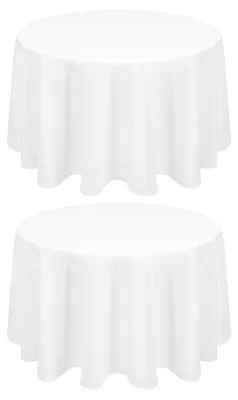 Productafbeelding van Ronde tafelkleed, wit, 177 cm, polyester, 2 stuks