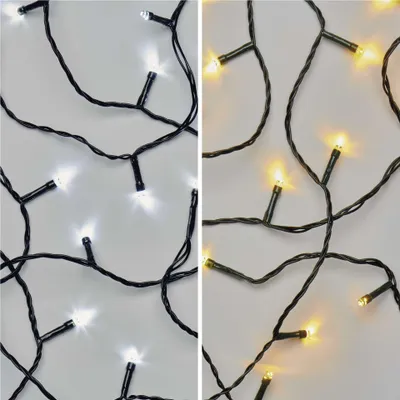 LED vánoční řetěz 2v1, 10 m, venkovní i vnitřní, teplá/studená bílá, programy