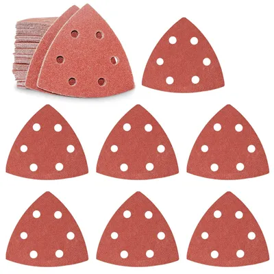 Image de 60 feuilles de papier abrasif pour ponceuse triangulaire, grain 40