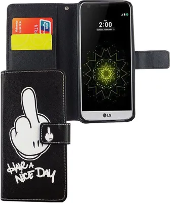 Produktbild von Handyhülle Tasche für Handy LG G6 Have A Nice Day Schwarz