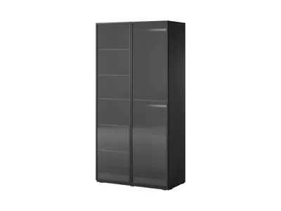 Produktbild von Kleiderschrank BAZIA schwarz 101x200x51 cm, Türen aus geriffeltem Glas